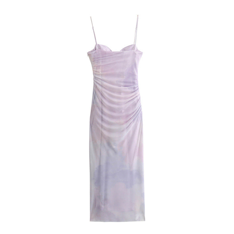 Summer New Printed Slim Strap Dress